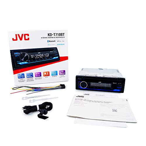JVC KD-T710BT - CD Car Stereo, Single Din, Bluetooth Audio and Hands Free Calling w External Microphone, CD, MP3, USB, AUX Input AM/FM Radio, High Power Amp, Amazon Alexa Voice Control JVC KD-T710BT - CD Car Stereo, Single Din, Bluetooth Audio and Hands Free Calling w External Microphone, CD, MP3, USB, AUX Input AM/FM Radio, High Power Amp, Amazon Alexa Voice Control